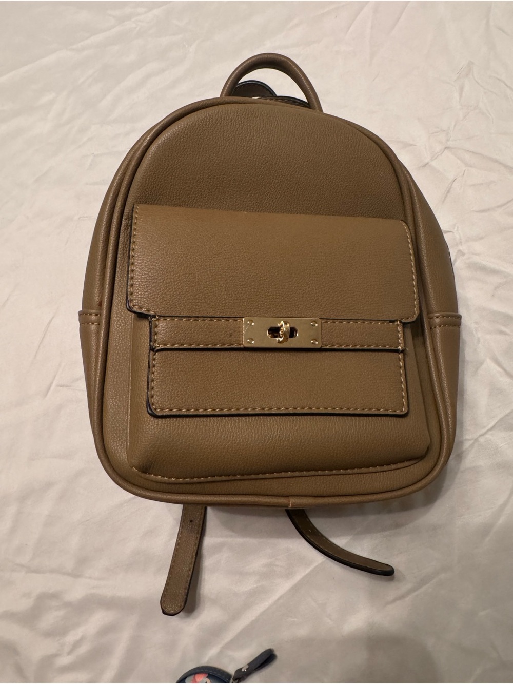 Leather Mini Backpack - Tan